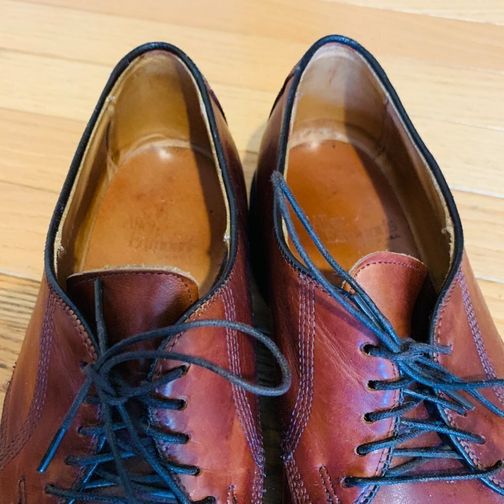Allen Edmonds Dellwood Mens 9.5 D Brown Oxfords Split Toe Dress Shoes - Picture 15 of 16